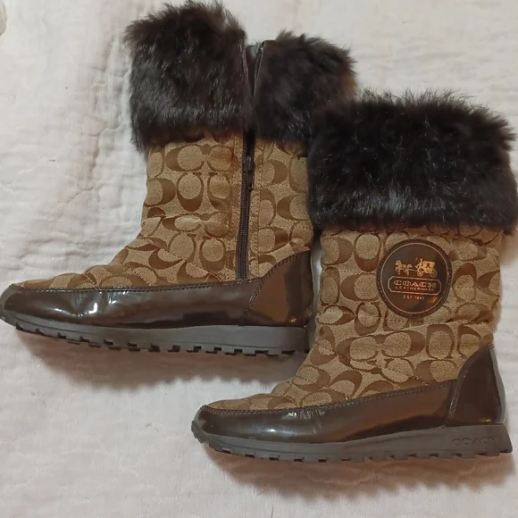 Coach Boots "joyous" Winter Rabbit Fur - Picture 1 of 6